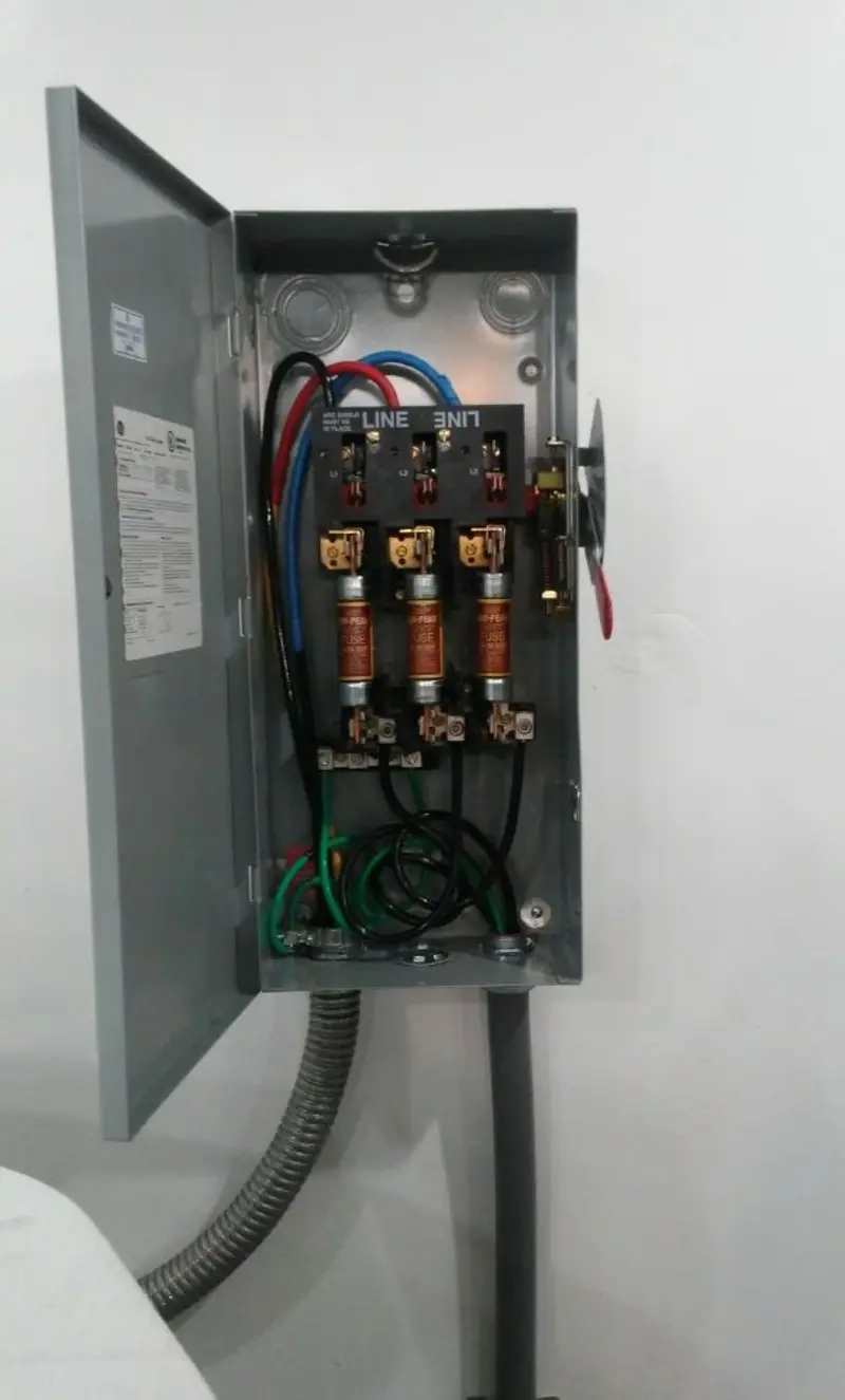 Three-phase disconnect switch installed for Electrical Wiring & Rewiring in Wolcott